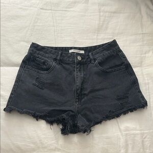 PacSun Black Distressed Jean Shorts